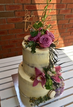 2 tier White Choc & Raspberry Bridal Shower Cake